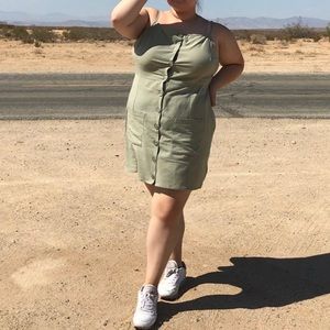 Green mini dress
